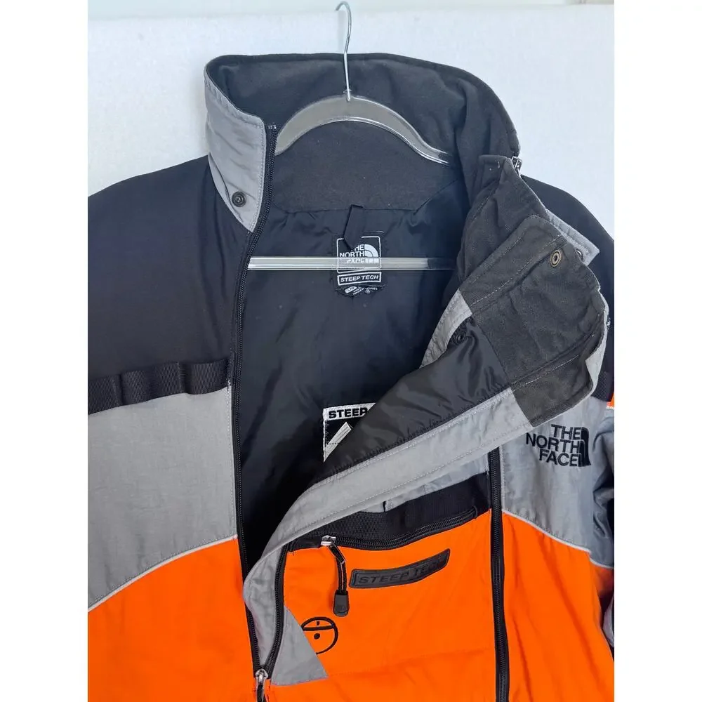 The North Face Steep Tech 2009 Ski Jacket XL Orange Gray Black Gorpcore
